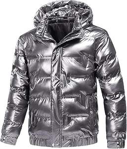 <b>Mens</b> Winter Shiny Puffer <b>Jacket</b>, Insulated Down Coat with Hood, Water-Resistant, Manufacturer, Exporter, Supplier & Wholesaler - Product Image 4