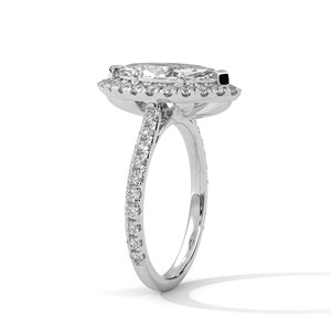 2.0ct Marquise Cut Moissanite Halo <b>Solitaire</b> <b>Ring</b> 925 Sterling <b>Silver</b> Engagement Band - Product Image 4