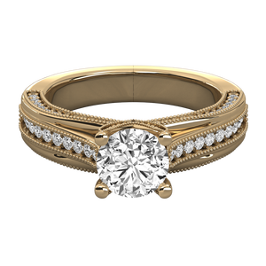 Anillo Solitario de Oro de 14K para Mujer con Diamante Cultivado en Laboratorio - Product Image 1