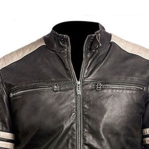 100% veste de motard en cuir originale pour hommes/veste en cuir de conception d'impression personnalisée au prix le plus bas - Product Image 4