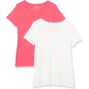 T-shirt en coton à col en V pour femmes Vêtements de tous les jours minimalistes en gros - Product Image 1