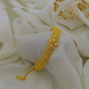 Luxury <b>Arabic</b> Gold Plated <b>Bracelet</b> for Women Round Leaf Engraved Pendant Bangle Arab Middle East Dubai Style Gold Hand <b>Bracelet</b> - Product Image 6