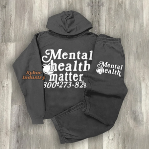 Venta caliente Unisex Hoodie Set 480 GSM algodón orgánico Fleece Oversized Hoodie Set Custom Streetwear Flayer Trouser - Product Image 6