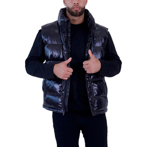 2025 chaleco acolchado informal de calidad Premium para hombre de talla grande transpirable cierre de cremallera de burbuja ropa de invierno de calle alta de alta calidad - Product Image 1