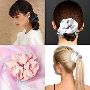 Soft Custom Logo Elasticated 100% Silk <b>Hair</b> Ties <b>Hair</b> Accessories for Women OEM <b>Scrunchy</b> <b>Hair</b> Tie Made in Vietnam - Product Image 4