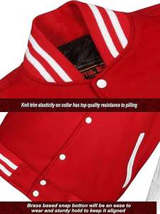 Veste universitaire brodée personnalisée, corps en toile, manches en laine, fermeture à boutons recouverts, look universitaire élégant, logo frontal, pour homme - Product Image 5