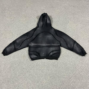 Nouveau sweat à capuche zippé pour homme, style Techwear, multi-panneaux, streetwear urbain, veste hybride, style utilitaire, tendance futuriste, vêtements décontractés - Product Image 4