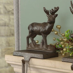 Support d'arbre de support de bas de noël en métal Chic rustique pour organisateur d'affichage décoratif de vacances de cheminée - Product Image 3