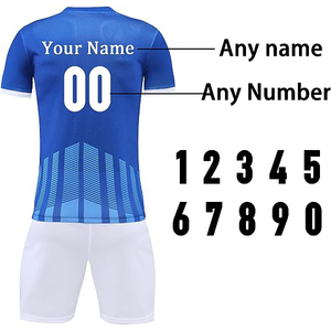 Jersey transpirable con estampado de transferencia de calor y diseño personalizado de buena calidad, conjunto completo de uniforme de fútbol ajustado ligero con cuello en V - Product Image 3