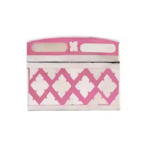 กล่องเรซิ่นกระดูกสีชมพูหรูหราสำหรับตกแต่งบ้านสมัยใหม่การจัดระเบียบศิลปะพื้นบ้านการจัดเก็บโซลูชันที่สร้างขึ้นอย่างสวยงาม - Product Image 4