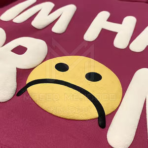 Sudadera con capucha de manga larga con estampado abullonado para hombre, moda de invierno 100%, poliéster y algodón, nuevo aspecto, teñido liso - Product Image 6