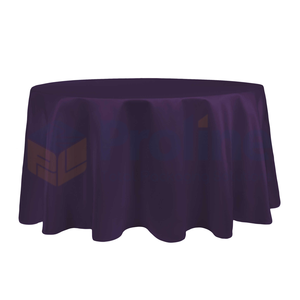 Nappe Ronde Minimaliste Unie en PEVA et Polyester, 120-132 Pouces, Blanche, pour Fêtes, Vente Chaude, Imperméable - Product Image 1