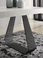 Table à manger pliable de qualité supérieure, plateau blanc, base noire, design contemporain, 100% fabriqué en Italie, acier inoxydable, utilisation en extérieur