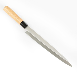 Venta al por mayor personalizado de alta calidad OEM ODM servicio de hoja fija profesional de acero inoxidable cuchillo japonés con mango de madera de caucho - Product Image 1