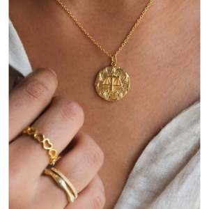 Libra Zodiac <b>Necklace</b> Stainless Steel Geometric Pendant with Zircon Pearl Diamond Accents - Product Image 4