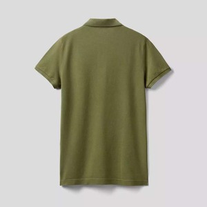 เสื้อโปโลผ้าฝ้ายโพลีเอสเตอร์สีเขียวแบบเรียบสำหรับผู้ชายเสื้อโปโลแขนสั้นระบายอากาศได้ดีผ้าถักแบบกำหนดเองได้ป้องกันริ้วรอยสูง100% - Product Image 2