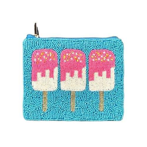 Porte-monnaie perlé à la main à la mode différentes couleurs fermeture à glissière fermeture à glissière élégant plus récent motif léopard par glowin fashion - Product Image 1