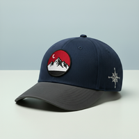 Casquette ajustée de style vintage haut de gamme |   Patch brodé tête de lion |   Logo personnalisé |   Argyle |   Gris marine pour les modes de vie actifs