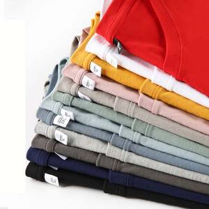 Moda de verano para hombre 200 gramos algodón estilo casual ropa informal de Hip Hop de gran tamaño camiseta sólida con manga corta - Product Image 2