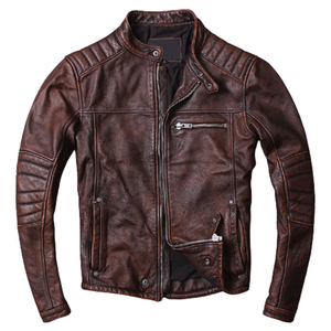 Meilleure vente de veste Letterman en cuir véritable noir enduit sur mesure avec col montant et logo avant pour le service OEM pour hommes - Product Image 1