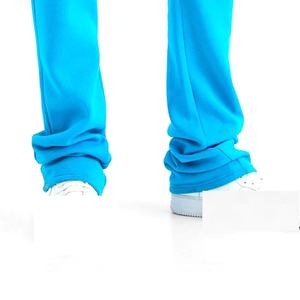 กางเกงขาบานผ้าคอตตอนผ้าเทอร์รี่สไตล์ฮิปฮอปเอวสูงฟอกสีขาตรงโลโก้ออกแบบได้ตามต้องการ - Product Image 5