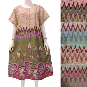 Vestido de mujer con botones hasta la rodilla de Chrysanta, hecho de 100% rayón de alta calidad. - Product Image 1