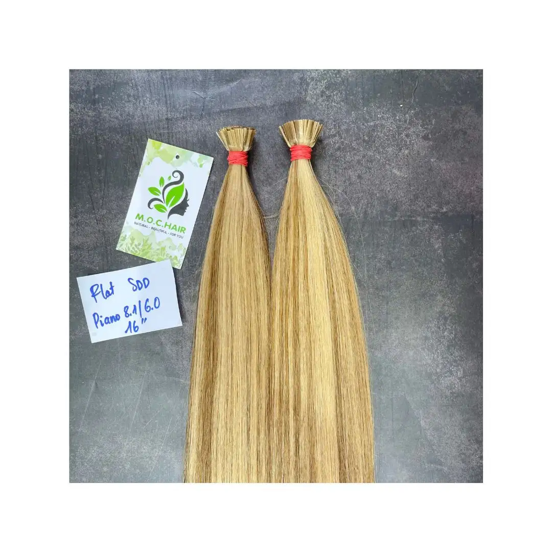 Human hair extensions hot product in summer Flattip super double drawn piano color 8.1/6.0 16'' vigin hair