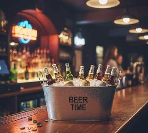 Metal Ice <b>Bucket</b> Beverage Tub Wine Cooler <b>Bucket</b> Beer Ice <b>Bucket</b> Champagne <b>Bucket</b> Party Beverage Tub Ice <b>Bucket</b> for <b>Drinks</b> - Product Image 2