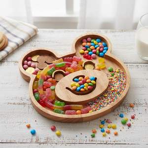 Plateau de service en bois motif ours en peluche très demandé, écologique, décoratif, polyvalent, idéal pour les cadeaux et la présentation des aliments, disponible à la vente - Product Image 3