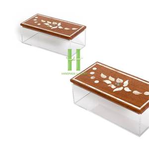 Venta caliente caja de madera con incrustaciones de nácar y caja de almacenamiento de acrílico joyería y almacenamiento de Chocolate personalizado Vietnam hecho a mano - Product Image 4