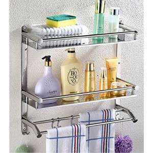 Estante de Metal plateado de 3 niveles, multiusos, pulido, natural, organizador de cocina y baño - Product Image 5