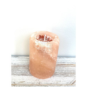 เทียนเกลือสีชมพูงานประดิษฐ์จากธรรมชาติของตกแต่งบ้านทำด้วยมือแกะสลักด้วยมือสไตล์ความรักหิมาลายันเทียนเกลือสีชมพู - Product Image 1