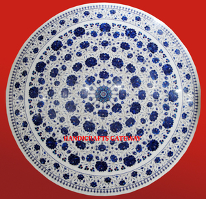 New Latest Production of Pure <b>White</b> Marble <b>Round</b> Shape Inlay <b>Table</b> Top With Fine Finishing for Home and Hotel Decorative <b>Table</b> - Product Image 1