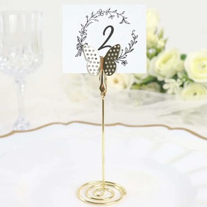 Portatarjetas de alambre de mariposa dorada, soporte de mesa, Clip decorativo para notas, imágenes, etiquetas, bodas, fiesta de cumpleaños o uso de buffet - Product Image 5