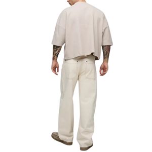 T-shirt court en maille à col Henley uni pour homme - Coupe oversize - Respirant et écologique - 100 % coton - Couleurs personnalisables - Product Image 4