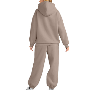 Survêtements d'hiver à capuche pour femmes de haute qualité, impression personnalisée, 100% coton respirant, vêtements de sport à manches longues - Product Image 2