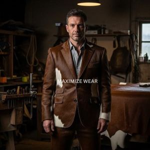 Luxury Hair-On Cowhide Leather Coat High-Quality Custom Sizes Available Western Style Wholesale Supplier Fashion Leather Coat - Product Image 6