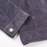 Ceinture en cuir suédé de qualité supérieure en véritable peau de mouton, veste en cuir décontractée pour homme, couleur gris, échantillon et personnalisation disponibles
