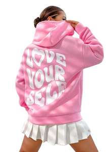 Sudaderas con Capucha para Mujer, de Seda/Algodón, para Otoño/Invierno, Estilo Urbano, Personalizables con Logotipo Frontal, Servicio OEM, Hechas en Pakistán - Product Image 2