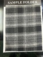 Tissu Tweed 100% Polyester en Gris avec Motif à Carreaux Noirs 350gsm Anti-Boulochage Qualité Premium pour Vêtements Hommes et Femmes