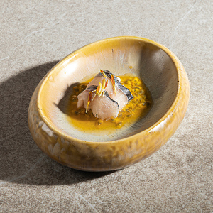 Assiettes en porcelaine Chaozhou cuisine forme d'oeuf 8.25 "plateau en céramique assiette émaillée vintage Vajillas Show Platos assiette Restaurant - Product Image 1