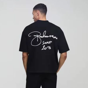2025 surdimensionné hommes sérigraphie T-Shirt 100% coton 240GSM personnalisé Premium couture qualité Streetwear à manches longues en gros - Product Image 1