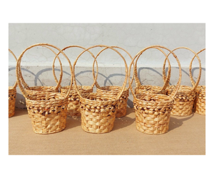 Cesta de almacenamiento redonda pequeña de jacinto de agua con muchos diseños - Product Image 1