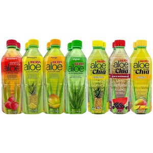 Bebidas saludables de agua de aloe vera con jugo de granada, botella PET de 500 ml, certificación ISO HALAL, fábrica de Vietnam, marca Nawon - Product Image 1