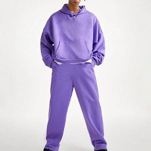 OEM de alta calidad de color sólido de algodón de lana de invierno Streetwear Regular Fit personalizado Unisex pantalones de chándal con capucha conjunto de chándales - Product Image 6