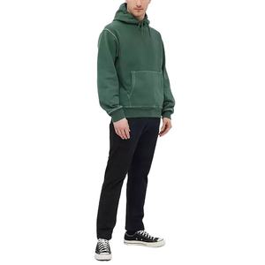 Verde oscuro Hombres ropa de moda sudaderas con capucha Drop Shoulder Reverse White contraste puntada sudaderas con capucha - Product Image 3