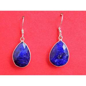 925 Sterling <b>Silver</b> Earring <b>Stud</b> Trendy Blue Sapphire Gemstone Handmade Earring Gift Idea-E0833-GS - Product Image 1