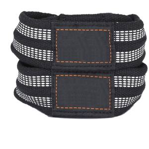 Sangles de musculation en coton avec logo personnalisé Misha Sports Fitness, forme 8, enveloppe de poignet, haute élasticité, fermeture à pression, unisexe, pour la musculation - Product Image 2