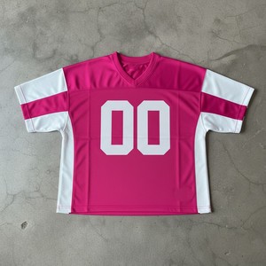 Red <b>Men's</b> V-Neck Short Sleeve Sport Jersey Blank 00 Number Printed Quick Dry Polyester Regular Fit - Product Image 2