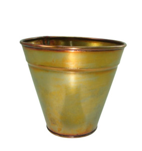 Maceta redonda de hierro de nuevo diseño con cobre quemado utilizable para el hogar macetas y macetas decorativas macetas de jardín y suministros de jardín - Product Image 1